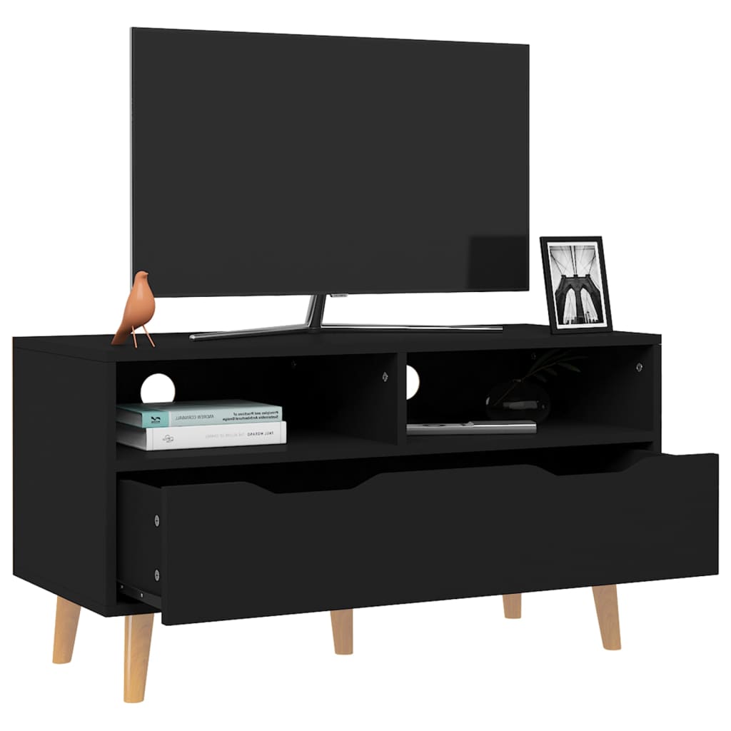 Comodă TV, negru, 90x40x48,5 cm, lemn prelucrat Lando - Lando