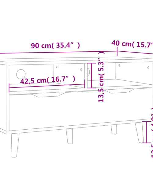 Încărcați imaginea în vizualizatorul Galerie, Comodă TV, stejar sonoma, 90x40x48,5 cm, lemn prelucrat
