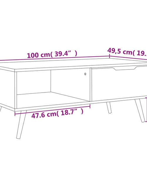Загрузите изображение в средство просмотра галереи, Măsuță de cafea, stejar afumat, 100x49,5x43 cm, lemn prelucrat Lando - Lando
