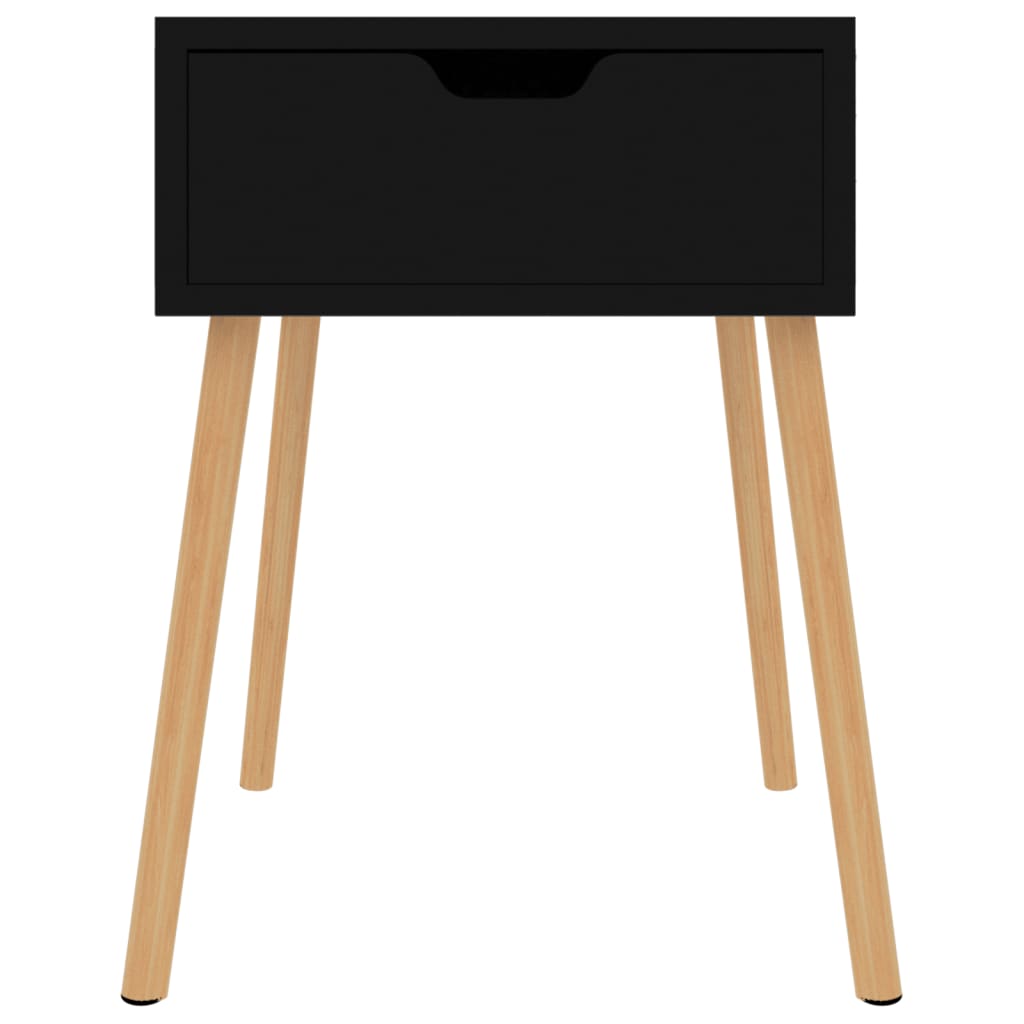 Noptieră, negru extralucios, 40x40x56 cm, lemn prelucrat - Lando