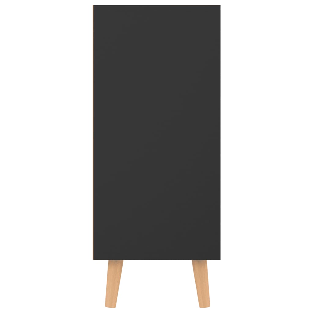 Servantă, negru extralucios, 90x30x72 cm, lemn prelucrat Lando - Lando