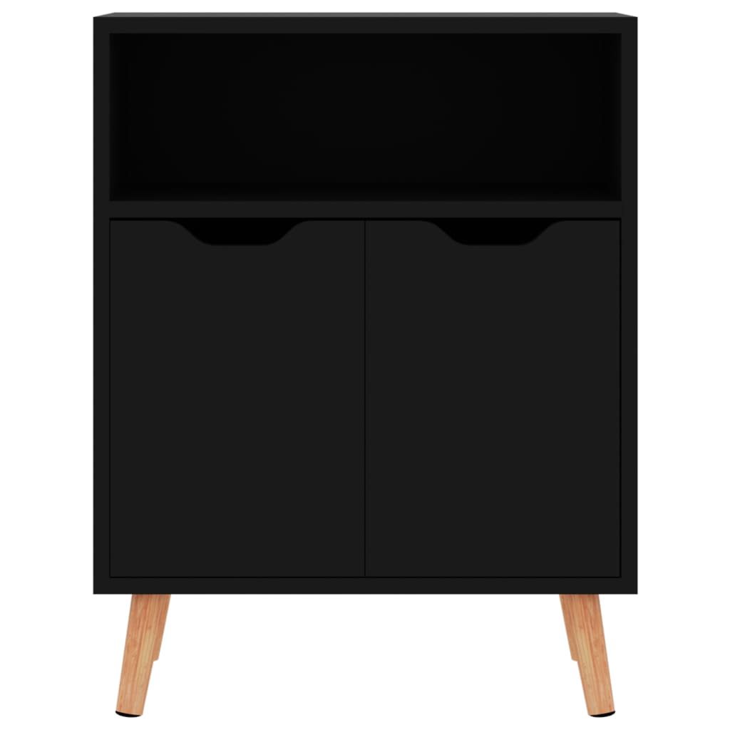 Servantă, negru extralucios, 60x30x72 cm, lemn prelucrat Lando - Lando
