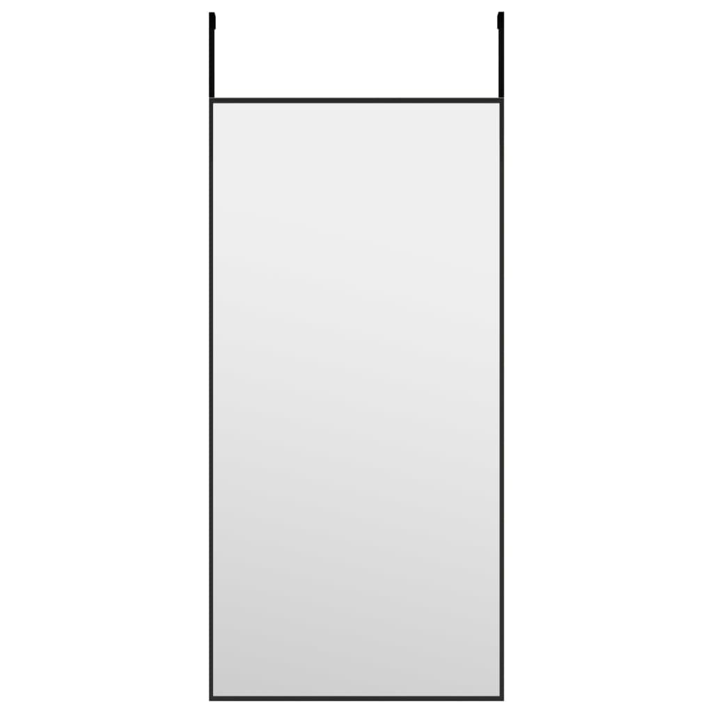 Oglindă pentru ușă, negru, 30x60 cm, sticlă și aluminiu - Lando