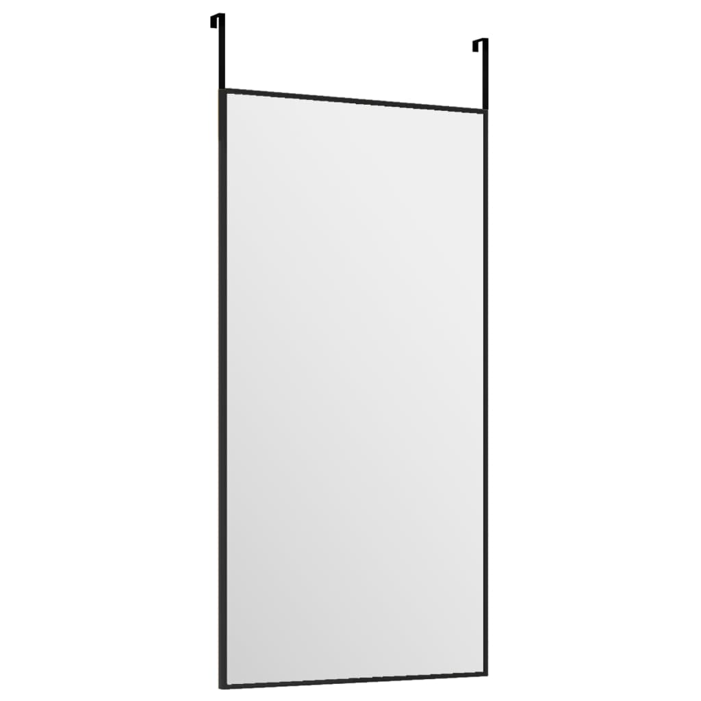 Oglindă pentru ușă, negru, 30x60 cm, sticlă și aluminiu - Lando