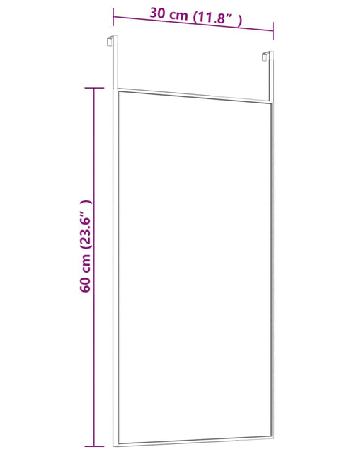 Загрузите изображение в средство просмотра галереи, Oglindă pentru ușă, negru, 30x60 cm, sticlă și aluminiu - Lando
