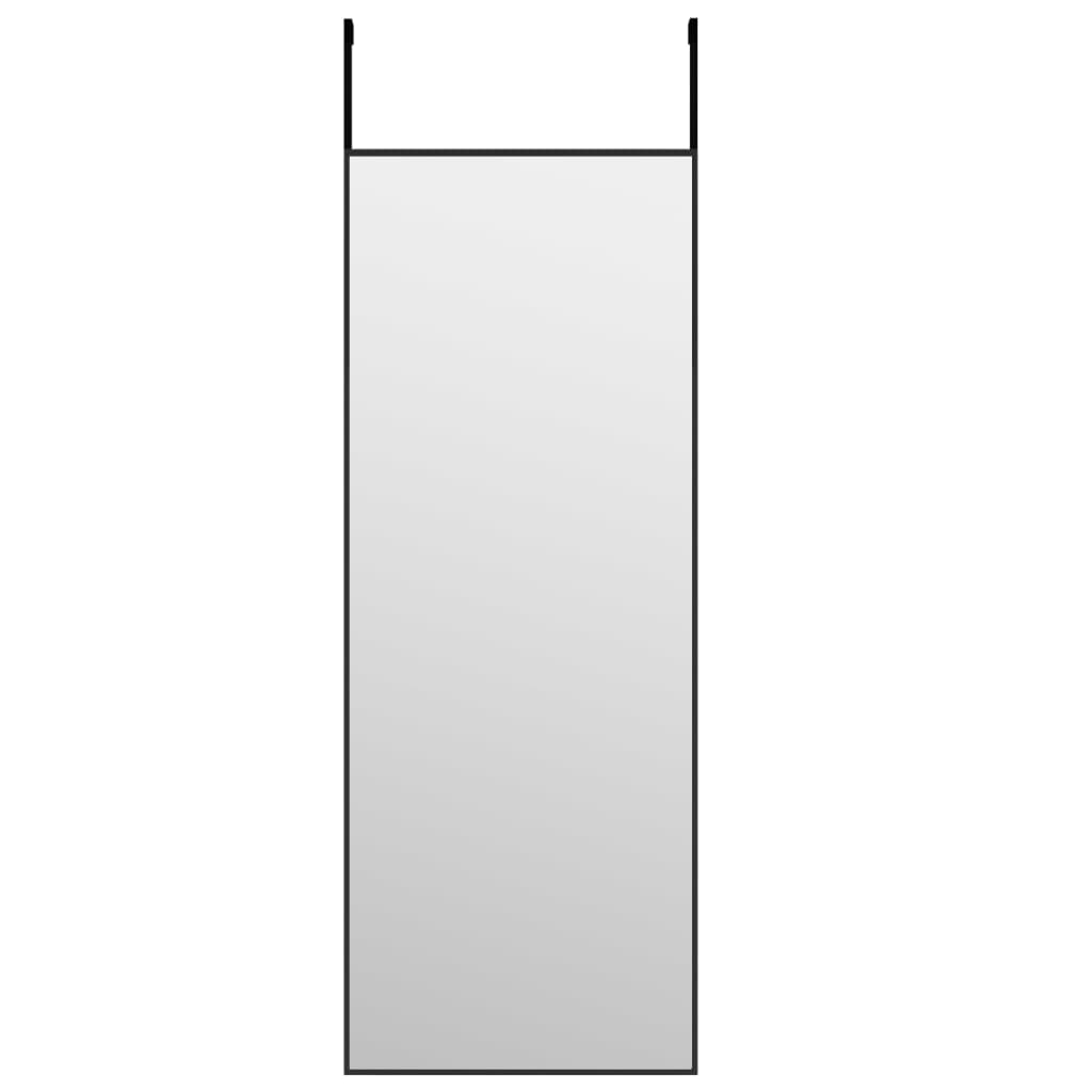 Oglindă pentru ușă, negru, 30x80 cm, sticlă și aluminiu - Lando