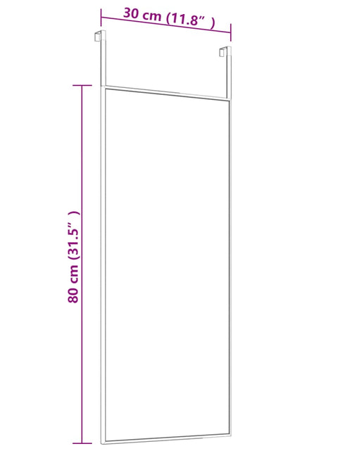 Încărcați imaginea în vizualizatorul Galerie, Oglindă pentru ușă, negru, 30x80 cm, sticlă și aluminiu - Lando
