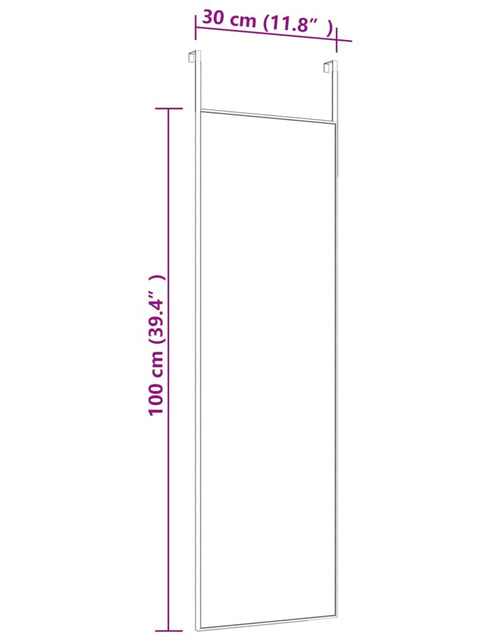 Загрузите изображение в средство просмотра галереи, Oglindă pentru ușă, negru, 30x100 cm, sticlă și aluminiu - Lando
