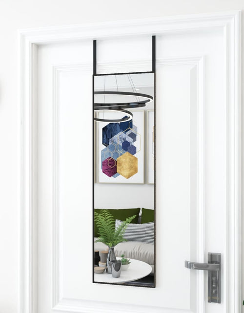 Încărcați imaginea în vizualizatorul Galerie, Oglindă pentru ușă, negru, 30x100 cm, sticlă și aluminiu - Lando

