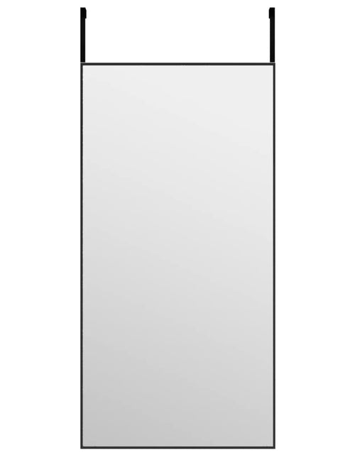 Încărcați imaginea în vizualizatorul Galerie, Oglindă pentru ușă, negru, 40x80 cm, sticlă și aluminiu - Lando
