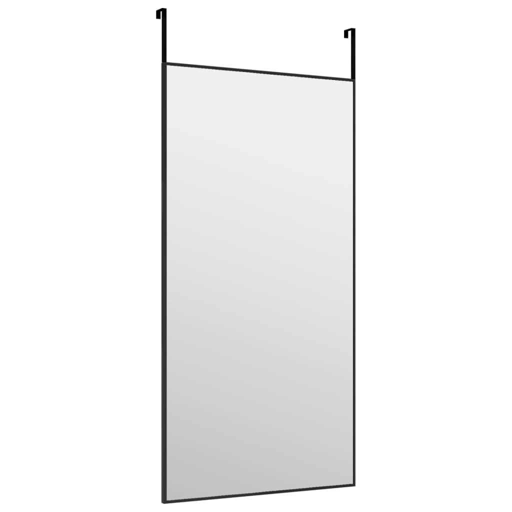 Oglindă pentru ușă, negru, 40x80 cm, sticlă și aluminiu - Lando