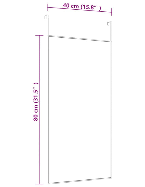 Загрузите изображение в средство просмотра галереи, Oglindă pentru ușă, negru, 40x80 cm, sticlă și aluminiu - Lando
