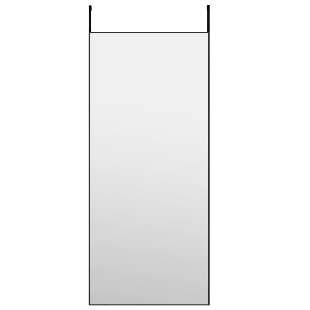 Oglindă pentru ușă, negru, 40x100 cm, sticlă și aluminiu - Lando