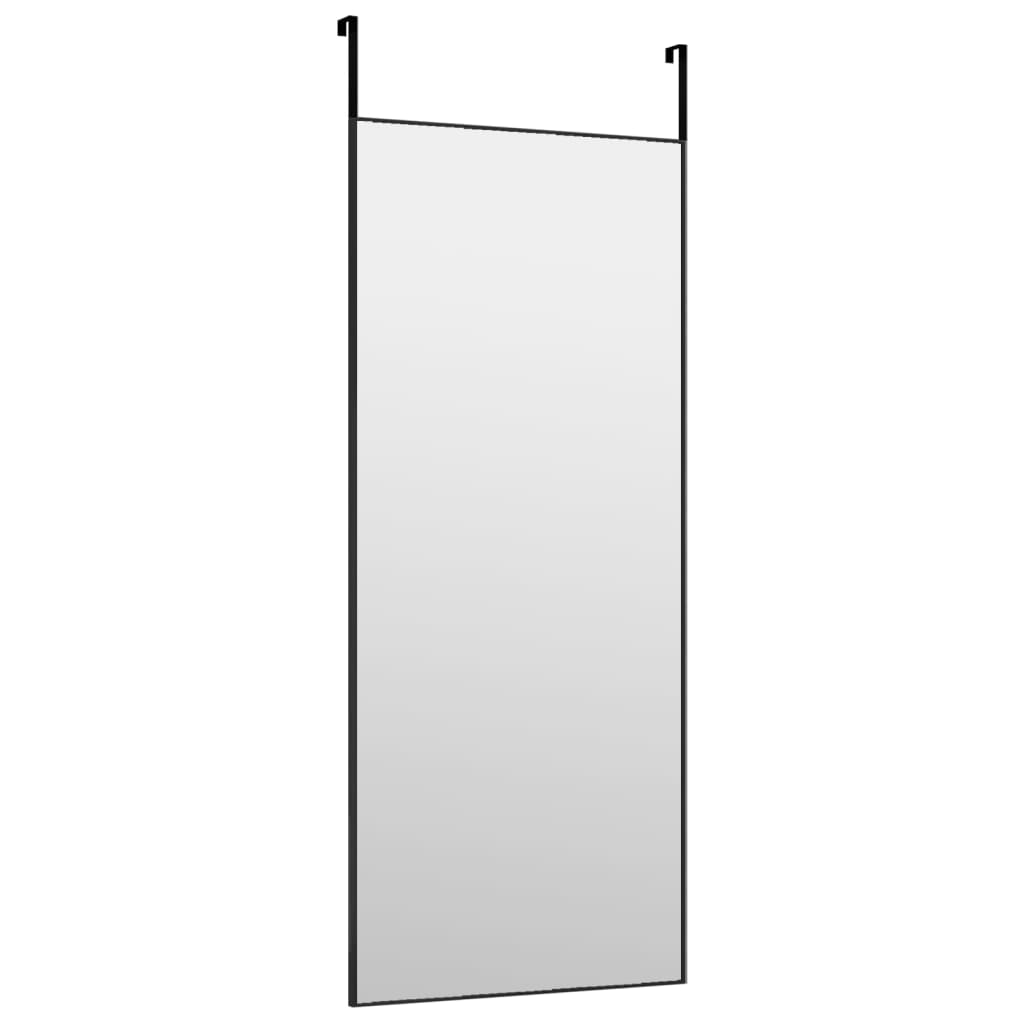 Oglindă pentru ușă, negru, 40x100 cm, sticlă și aluminiu - Lando