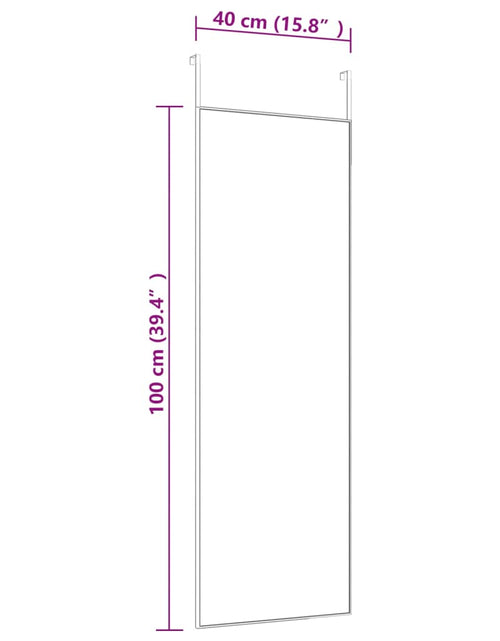 Încărcați imaginea în vizualizatorul Galerie, Oglindă pentru ușă, negru, 40x100 cm, sticlă și aluminiu - Lando
