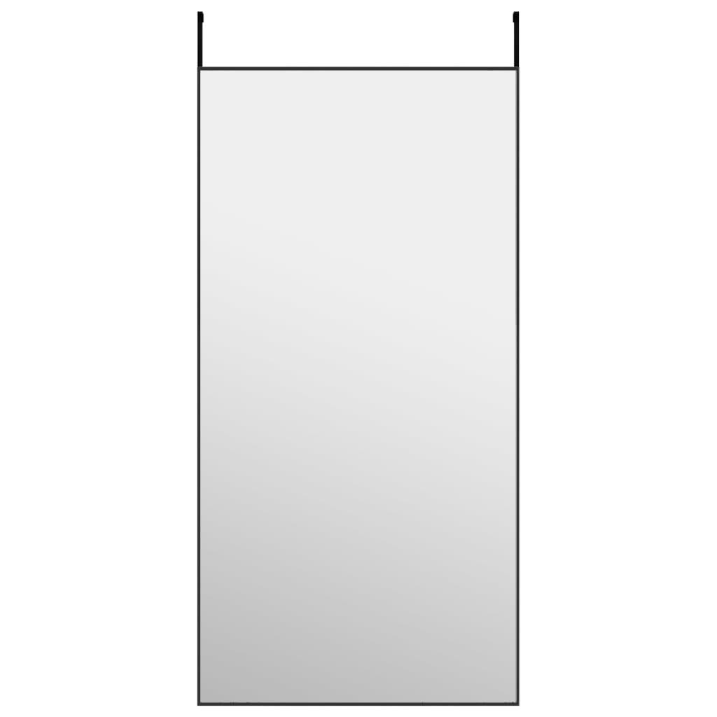 Oglindă pentru ușă, negru, 50x100 cm, sticlă și aluminiu - Lando