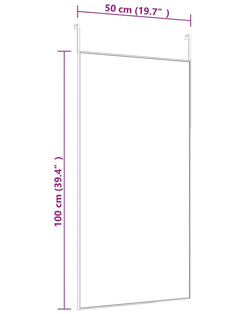 Загрузите изображение в средство просмотра галереи, Oglindă pentru ușă, negru, 50x100 cm, sticlă și aluminiu - Lando
