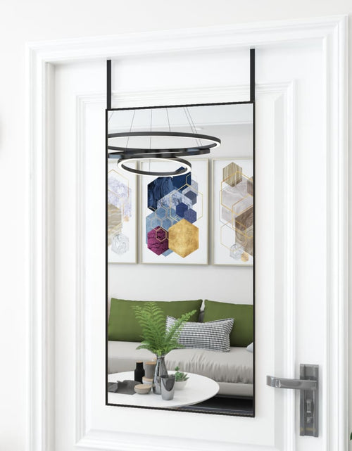 Încărcați imaginea în vizualizatorul Galerie, Oglindă pentru ușă, negru, 50x100 cm, sticlă și aluminiu - Lando
