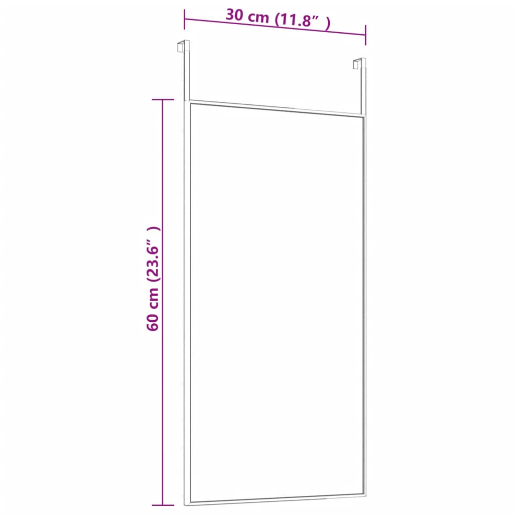 Oglindă pentru ușă, auriu, 30x60 cm, sticlă și aluminiu - Lando