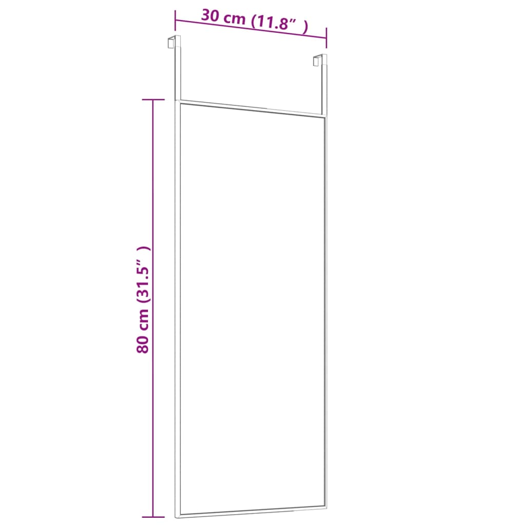 Oglindă pentru ușă, auriu, 30x80 cm, sticlă și aluminiu - Lando