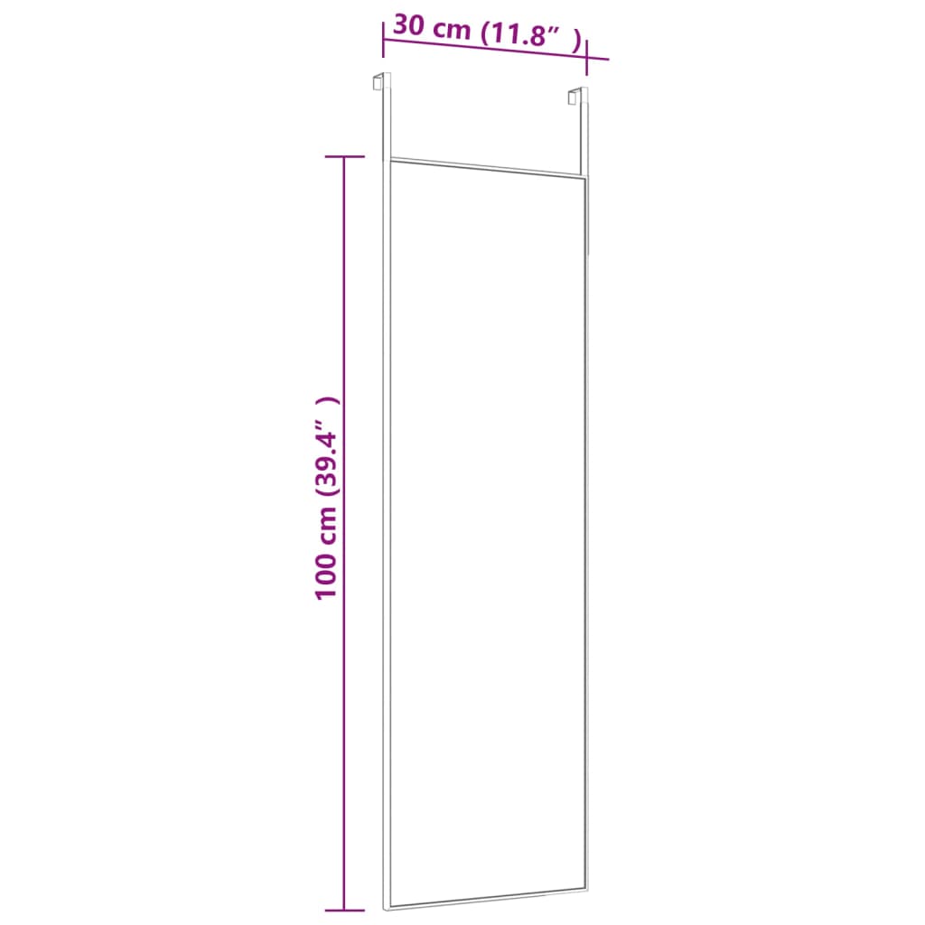 Oglindă pentru ușă, auriu, 30x100 cm, sticlă și aluminiu - Lando