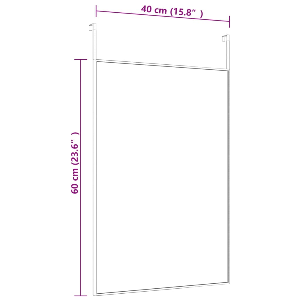 Oglindă pentru ușă, auriu, 40x60 cm, sticlă și aluminiu - Lando