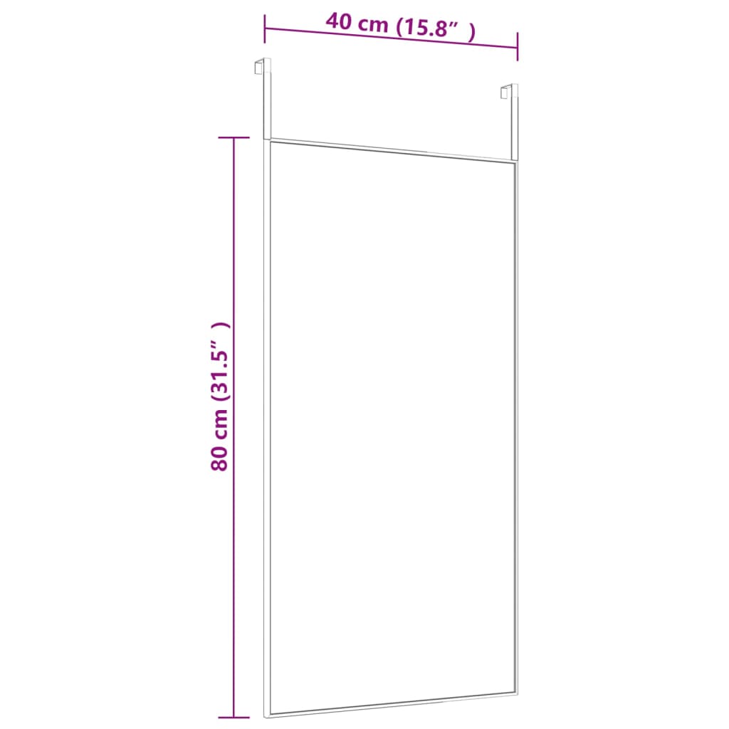 Oglindă pentru ușă, auriu, 40x80 cm, sticlă și aluminiu - Lando