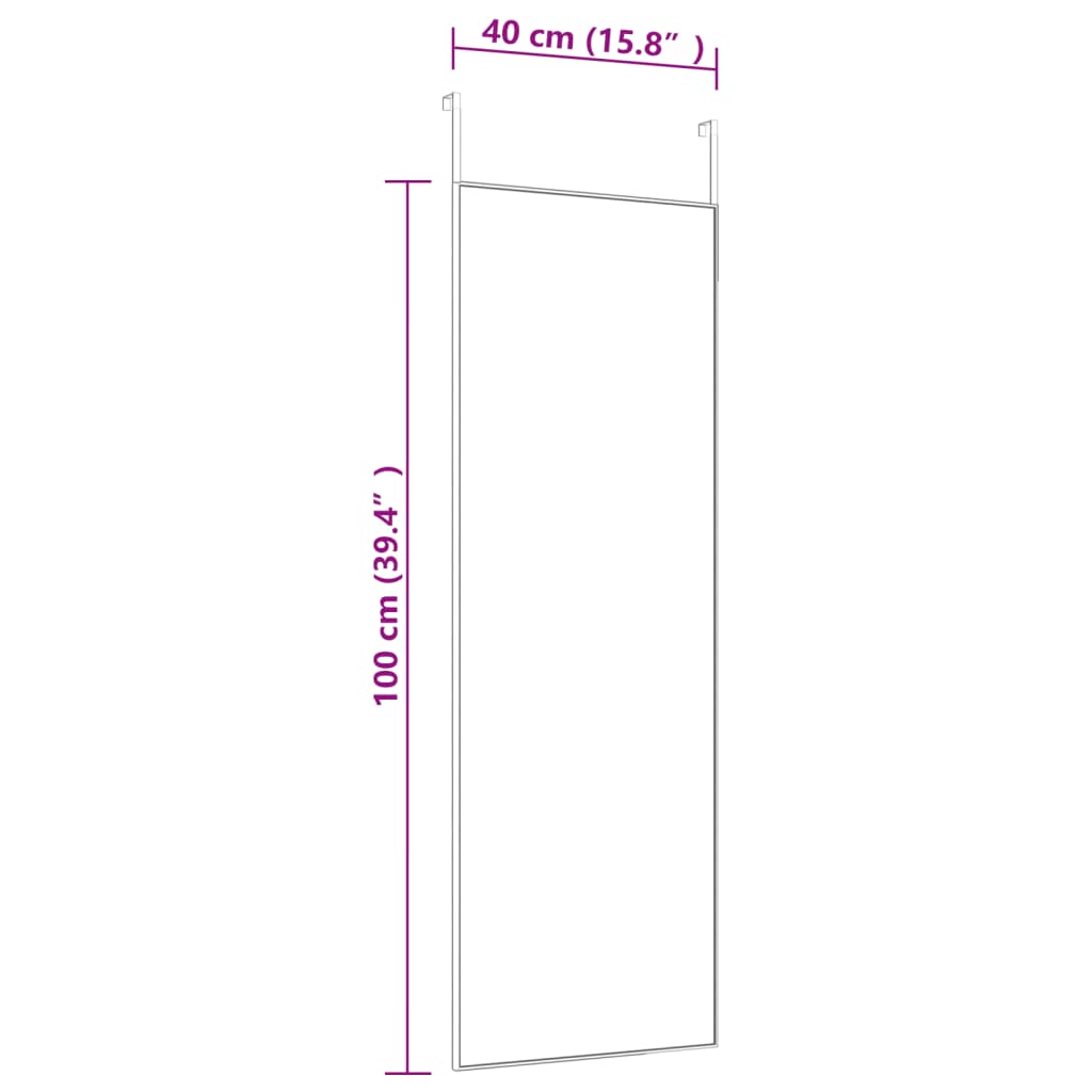 Oglindă pentru ușă, auriu, 40x100 cm, sticlă și aluminiu - Lando