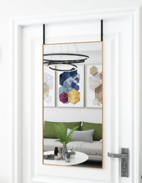 Încărcați imaginea în vizualizatorul Galerie, Oglindă pentru ușă, auriu, 50x100 cm, sticlă și aluminiu - Lando

