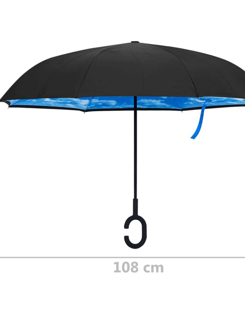 Загрузите изображение в средство просмотра галереи, Umbrelă cu mâner în formă de C, negru, 108 cm Lando - Lando
