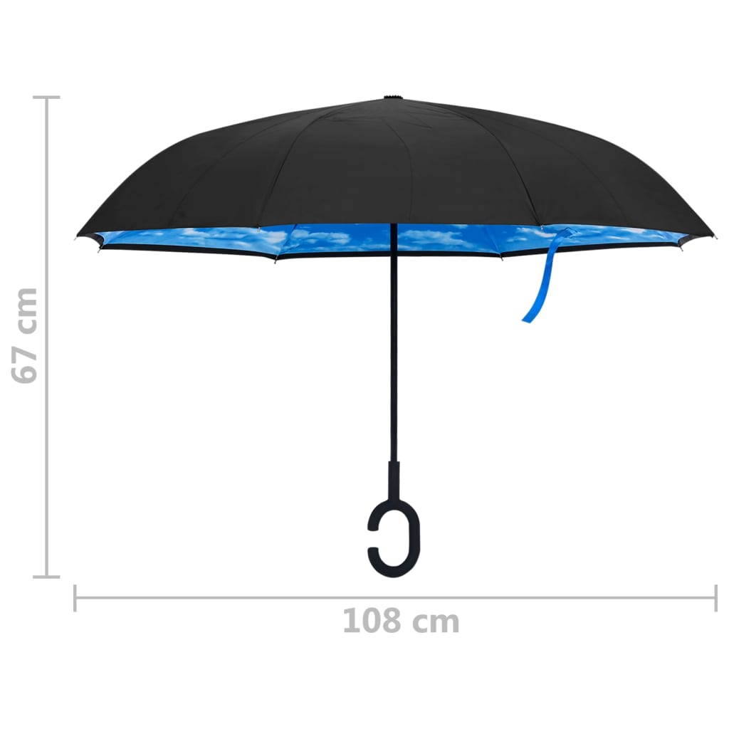 Umbrelă cu mâner în formă de C, negru, 108 cm Lando - Lando