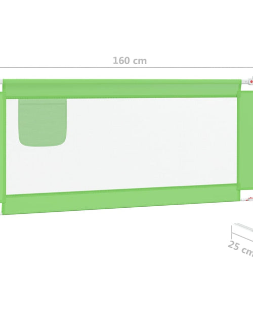 Încărcați imaginea în vizualizatorul Galerie, Balustradă de protecție pat copii, verde, 160x25 cm, textil Lando - Lando
