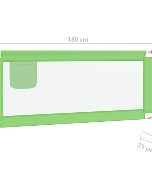 Încărcați imaginea în vizualizatorul Galerie, Balustradă de protecție pat copii, verde, 180x25 cm, textil Lando - Lando
