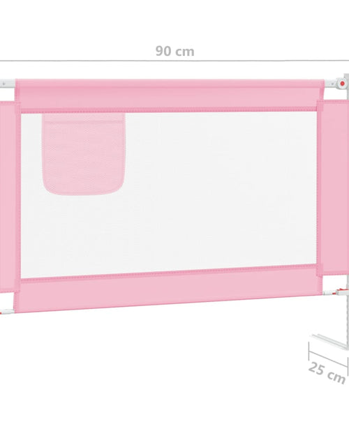 Încărcați imaginea în vizualizatorul Galerie, Balustradă de protecție pat copii, roz, 90x25 cm, textil Lando - Lando

