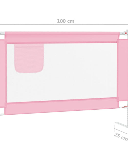 Загрузите изображение в средство просмотра галереи, Balustradă de protecție pat copii, roz, 100x25 cm, textil Lando - Lando
