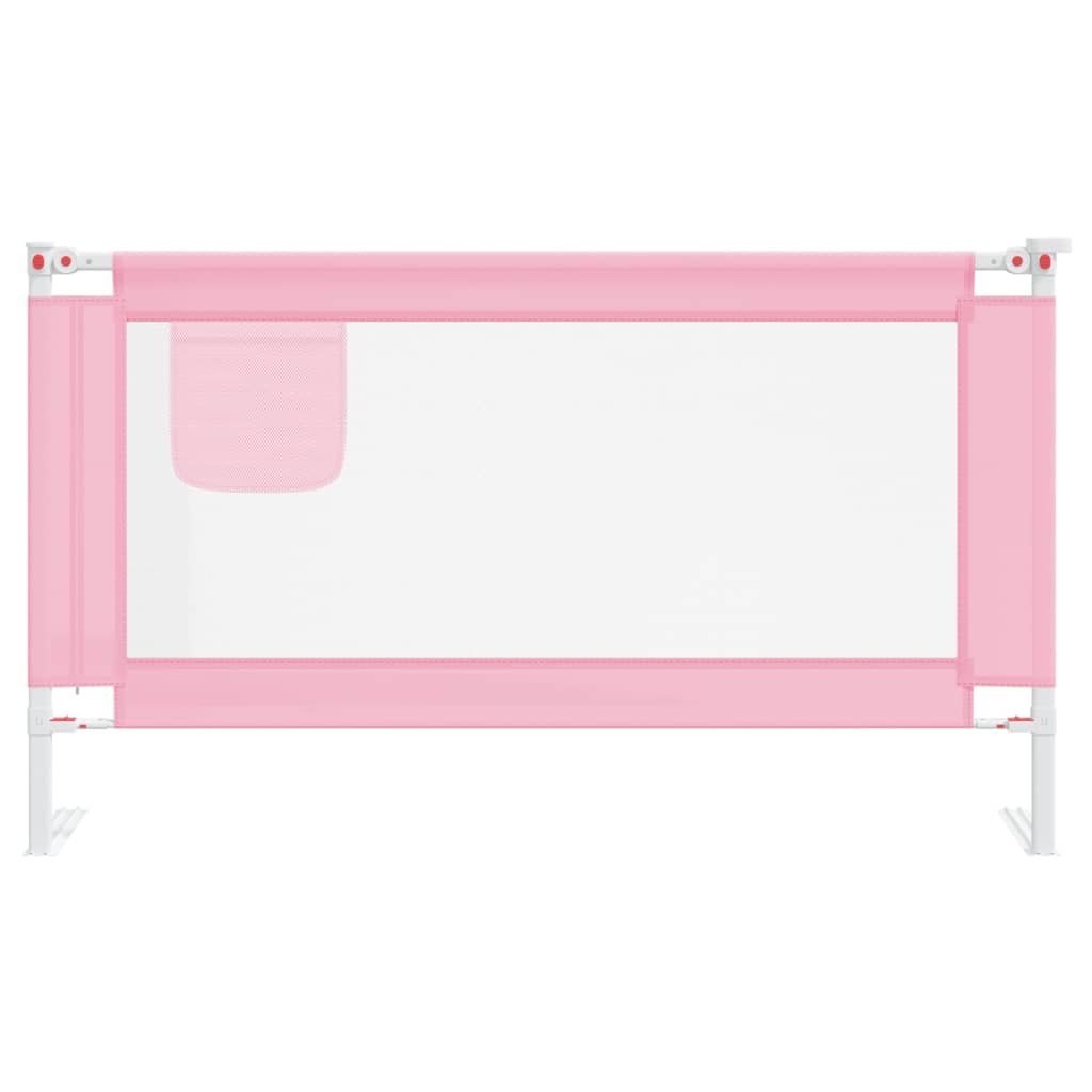 Balustradă de protecție pat copii, roz, 140x25 cm, textil Lando - Lando
