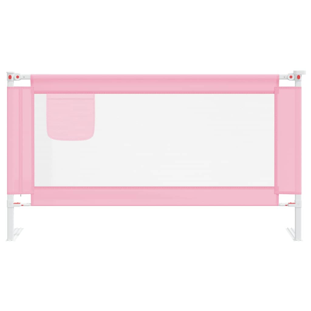 Balustradă de protecție pat copii, roz, 150x25 cm, textil Lando - Lando