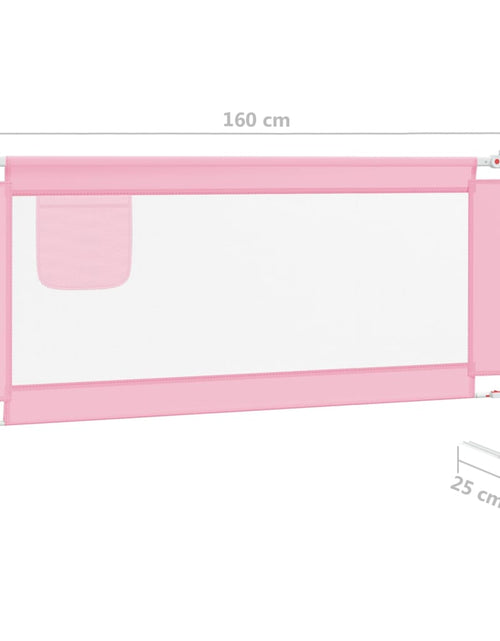 Загрузите изображение в средство просмотра галереи, Balustradă de protecție pat copii, roz, 160x25 cm, textil Lando - Lando
