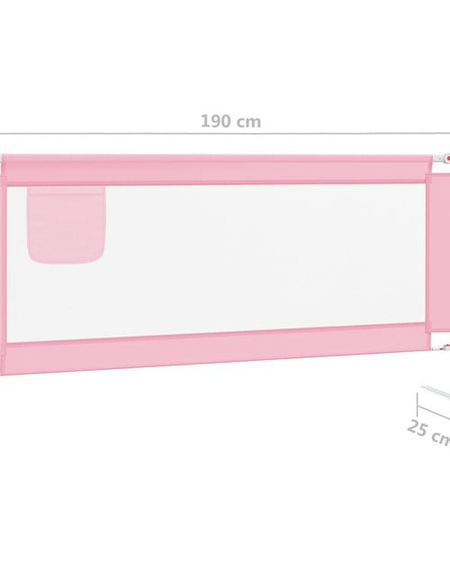 Încărcați imaginea în vizualizatorul Galerie, Balustradă de protecție pat copii, roz, 190x25 cm, textil Lando - Lando

