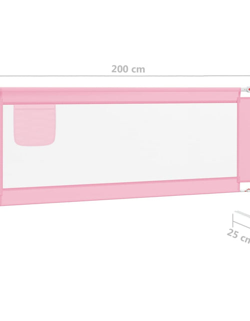Încărcați imaginea în vizualizatorul Galerie, Balustradă de protecție pat copii, roz, 200x25 cm, textil Lando - Lando
