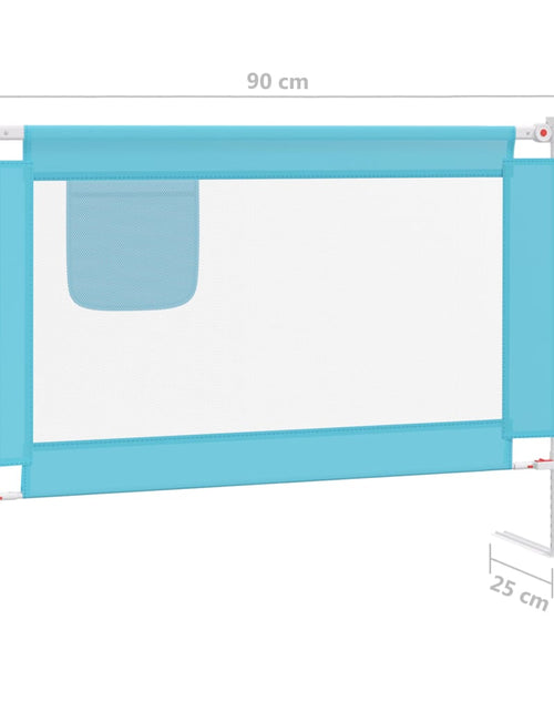 Încărcați imaginea în vizualizatorul Galerie, Balustradă de protecție pat copii, albastru, 90x25 cm, textil Lando - Lando
