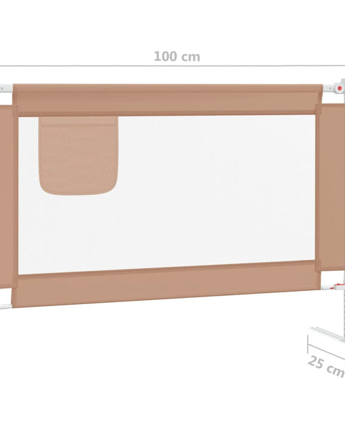 Încărcați imaginea în vizualizatorul Galerie, Balustradă de protecție pat copii, gri taupe, 100x25 cm, textil Lando - Lando
