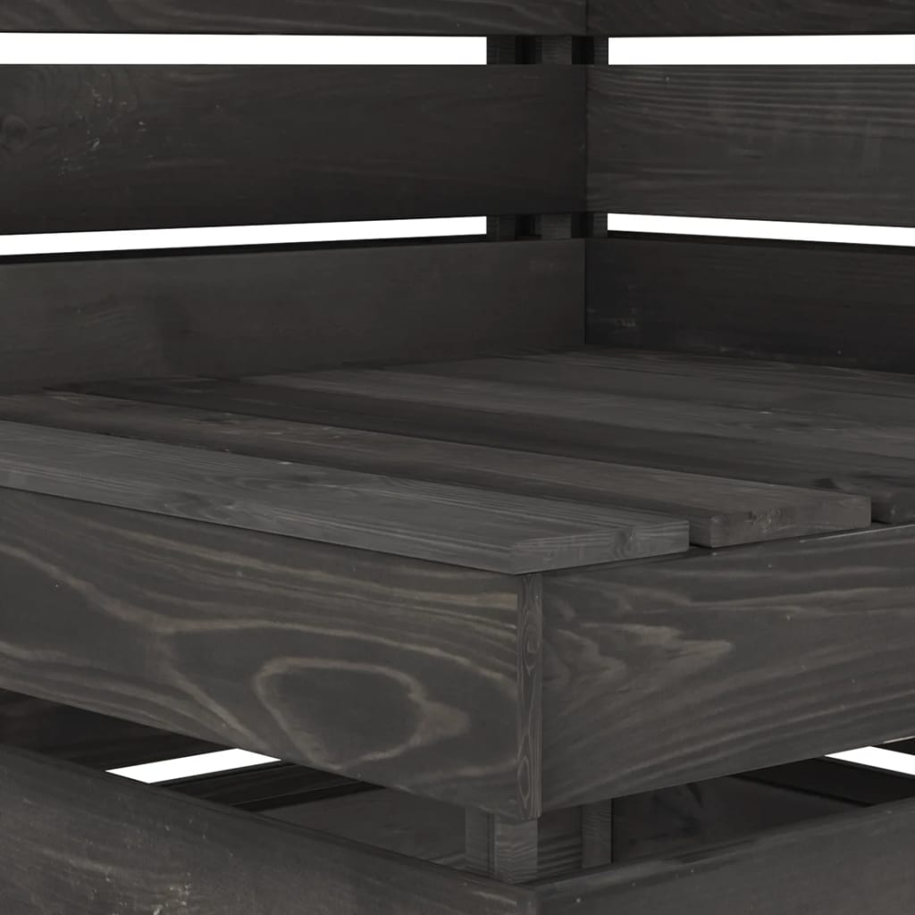 Canapea de grădină cu 2 locuri, gri, lemn de pin tratat - Lando