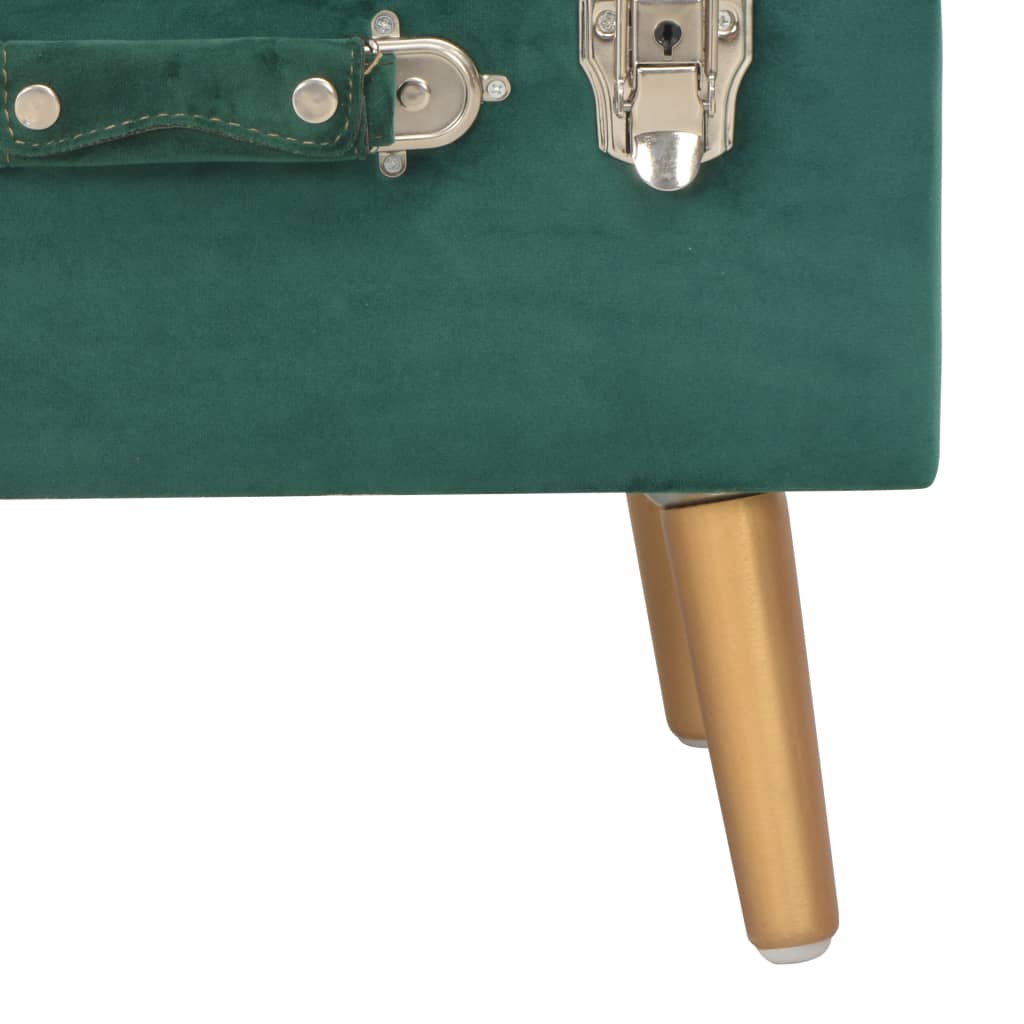 Taburet de depozitare, verde, 40 cm, catifea - Lando