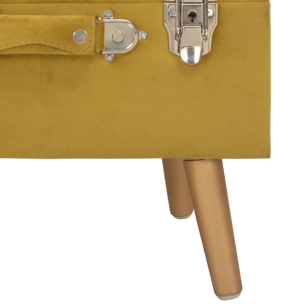 Taburet de depozitare, galben muștar, 40 cm, catifea - Lando