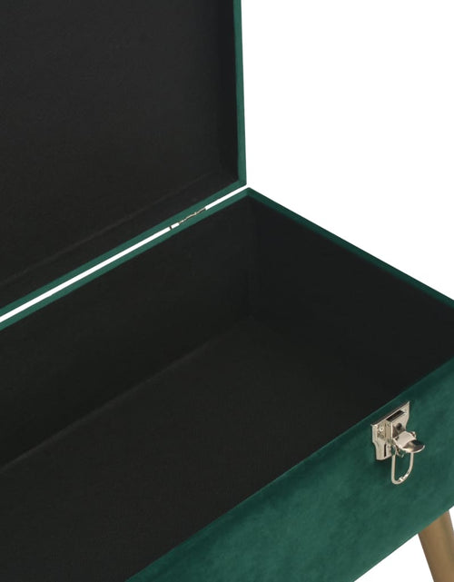 Încărcați imaginea în vizualizatorul Galerie, Bancă cu un compartiment de depozitare, verde, 80 cm, catifea - Lando
