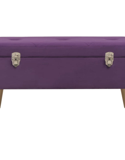 Загрузите изображение в средство просмотра галереи, Bancă cu un compartiment de depozitare, violet, 80 cm, catifea - Lando
