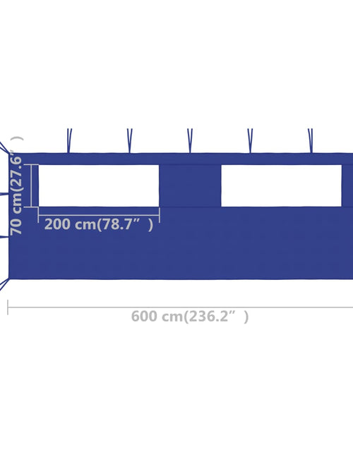 Загрузите изображение в средство просмотра галереи, Perete lateral foișor cu ferestre, 6x2 m, albastru Lando - Lando
