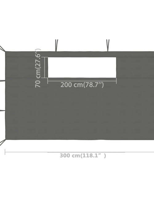 Загрузите изображение в средство просмотра галереи, Pereți laterali foișor cu ferestre, 2 buc., antracit Lando - Lando
