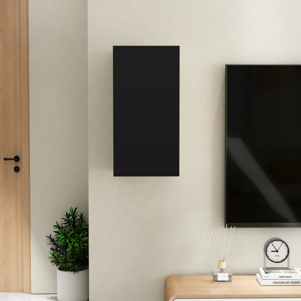 Comodă TV, negru, 30,5x30x60 cm, lemn prelucrat Lando - Lando